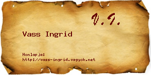 Vass Ingrid névjegykártya