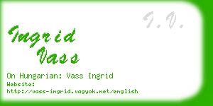 ingrid vass business card